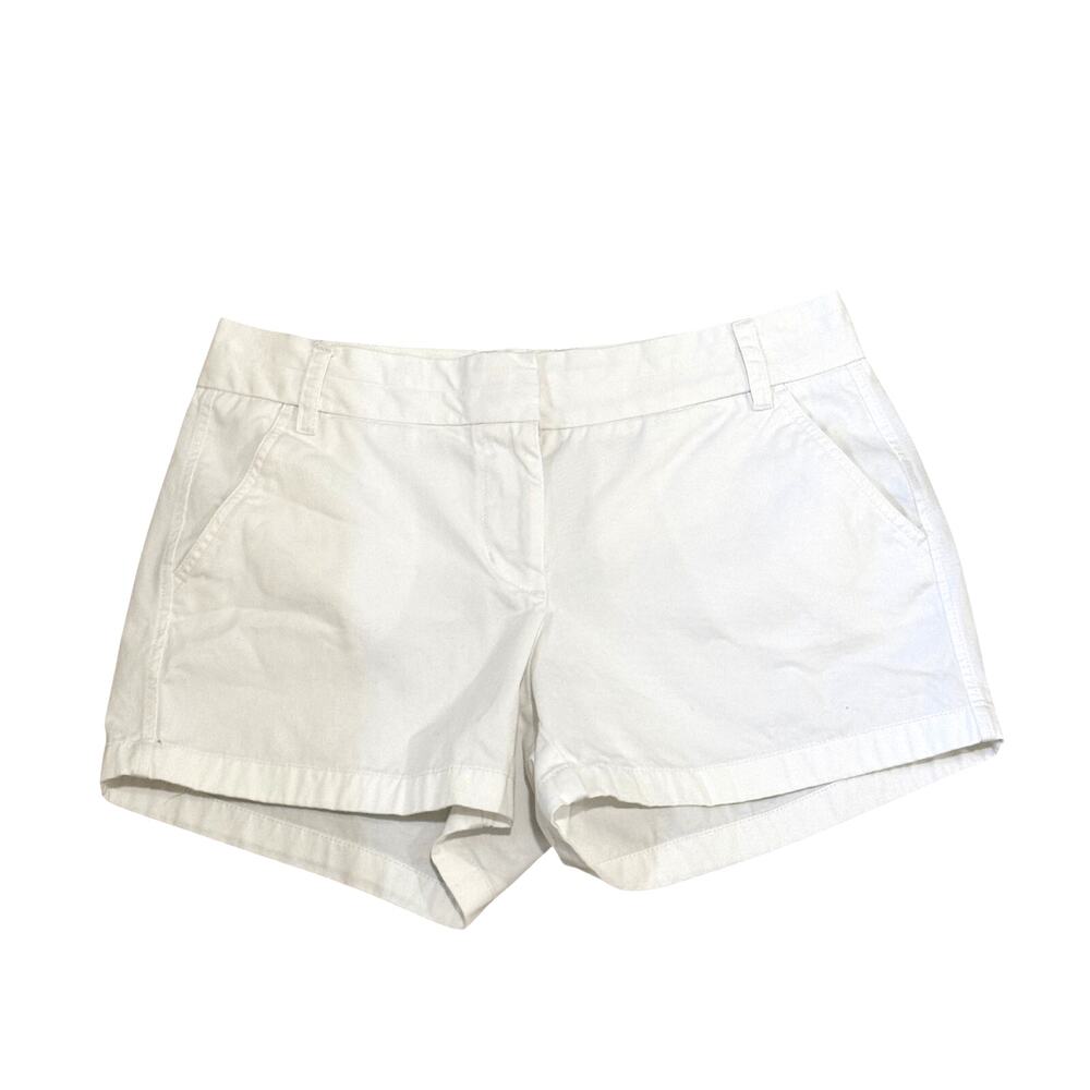 J Crew Shorts Womens 10 White Chino Classic Summer Casual Preppy 100% Cotton